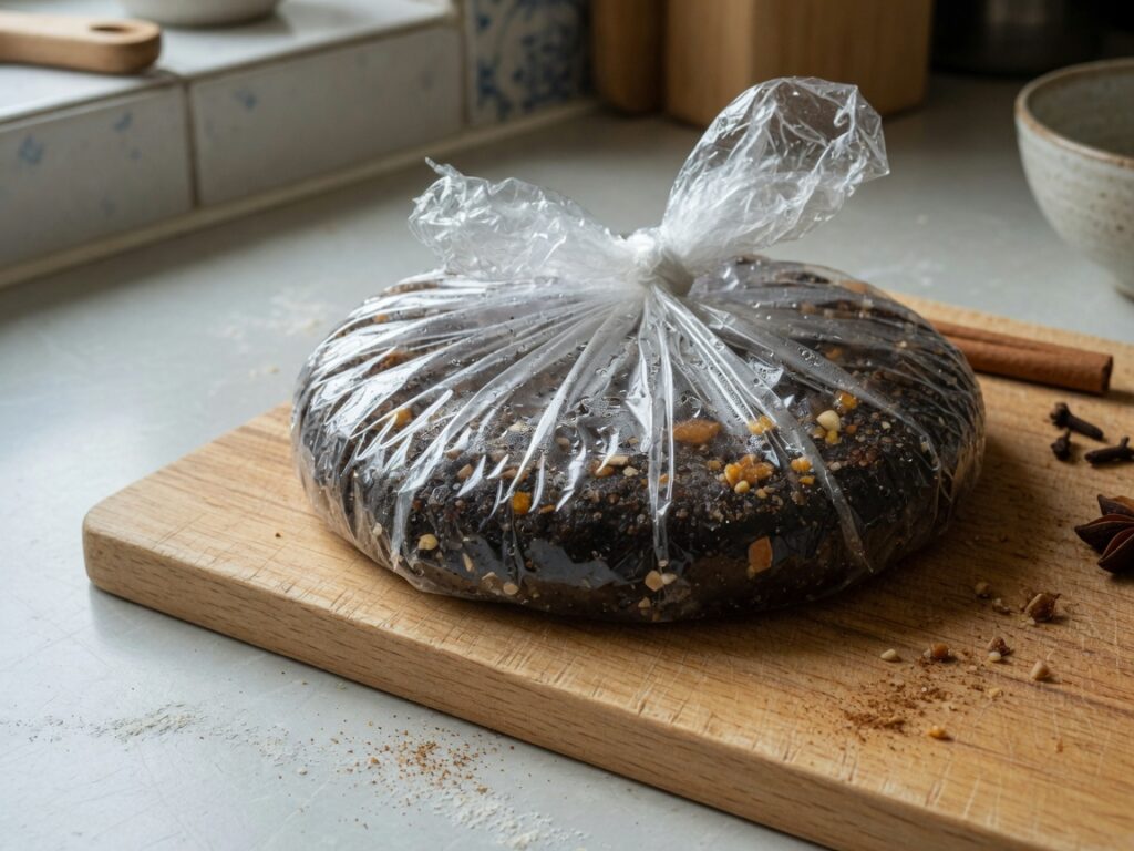 Ruhender Lebkuchenteig in Folie