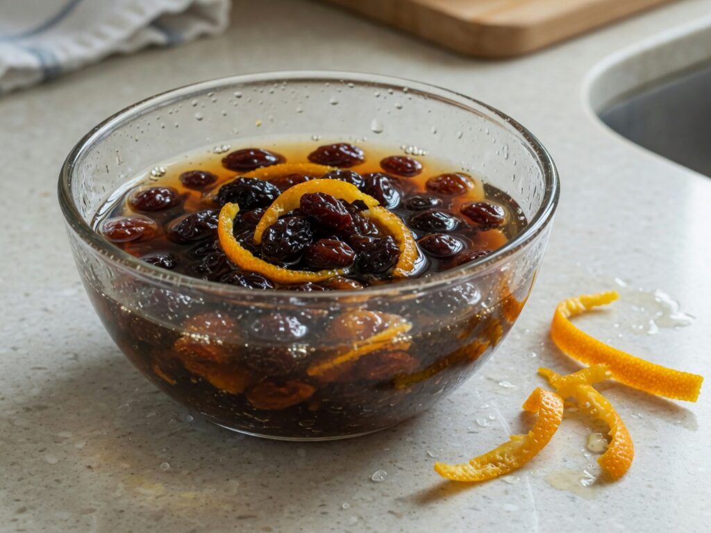 Stollen wird mit Butter und Puderzucker überzogen